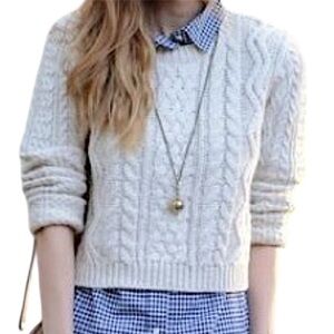 NWT Chelsea28 Cable Knit Cropped Sweater